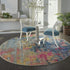 2' X 6' Blue And Yellow Abstract Power Loom Non Skid Area Rug